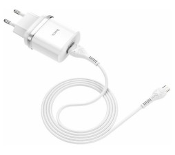 Slika izdelka: HOCO pametni hišni polnilec C12Q 3A z 3.0 QC USB vtičem in s polnilnim kablom MicroUSB - bel