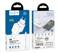 Slika 2 izdelka: HOCO pametni hišni polnilec N2 z USB vtičem in s polnilnim kablom Micro USB 2,1A - bel