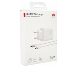 Slika 2 izdelka: Huawei original hišni polnilec 40W SUPER CHARGE CP84 s kablom TYPE C - bel - (EU blister) original