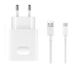 Slika izdelka: Huawei original hišni polnilec Type C (SUPER CHARGE) adapter AP81 + kabel HL-1289 TYPE C - bel - original