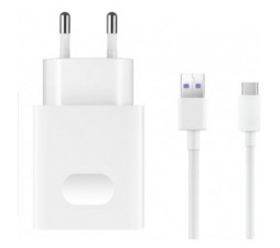 Slika 2 izdelka: Huawei original hišni polnilec Type C (SUPER CHARGE) adapter AP81 + kabel HL-1289 TYPE C - bel - original