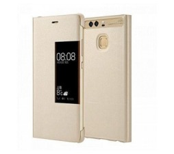 Slika 2 izdelka: Huawei original preklopna torbica S-View za Huawei P9 zlata z okenčkom