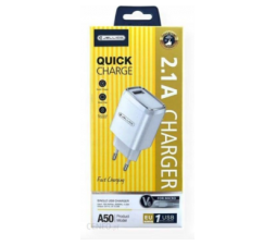 Slika 2 izdelka: Jellico adapter A50 hišni polnilec 2,4A Quick Charge 10W vhod USB A - Original (EU Blister) bel