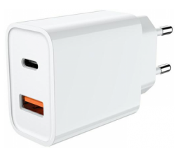 Slika izdelka: Jellico adapter C9 hišni polnilec Quick Charge 18W 2x vhod Type C PD 3.0 in USB - Original (EU Blister) bel
