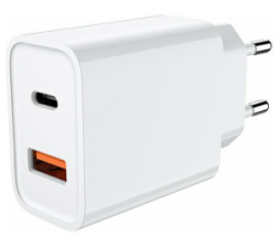 Slika 2 izdelka: Jellico adapter C9 hišni polnilec Quick Charge 18W 2x vhod Type C PD 3.0 in USB - Original (EU Blister) bel