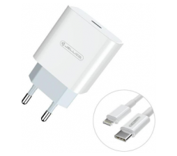 Slika 2 izdelka: Jellico hišni polnilec AK-180 Quick Charge 20W vhod Type C s kablom Lightning - Original (EU Blister) bel