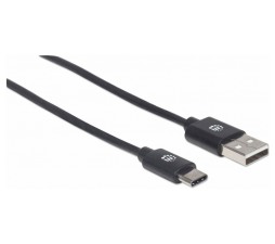 Slika 2 izdelka: Kabel USB A/USB C MANHATTAN moški/moški, USB 2.0, 0,5m, črne barve