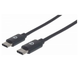 Slika izdelka: Kabel USB C/USB C MANHATTAN moški/moški, USB 2.0, 1m, črne barve