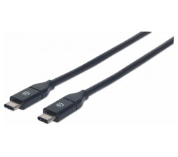 Slika izdelka: Kabel USB C/USB C SuperSpeed+ MANHATTAN moški/moški, USB 3.1 Gen 2, 0,5m, črne barve