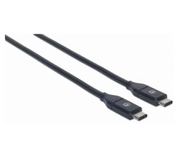 Slika 2 izdelka: Kabel USB C/USB C SuperSpeed+ MANHATTAN moški/moški, USB 3.1 Gen 2, 0,5m, črne barve
