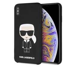 Slika izdelka: KARL LAGERFELD KLHCI65SLFKBK za iPhone Xs Max črna silikonska zaščita - Full Body Iconic