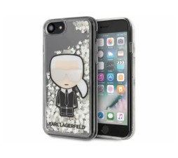 Slika izdelka: KARL LAGERFELD KLHCI8GLGIRKL za iPhone 6 ali 7 ali 8 ali SE 2020 prozorna trda zaščita z bleščicami - Glow in The Dark - Karl Full body