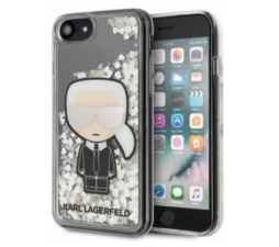 Slika 2 izdelka: KARL LAGERFELD KLHCI8GLGIRKL za iPhone 6 ali 7 ali 8 ali SE 2020 prozorna trda zaščita z bleščicami - Glow in The Dark - Karl Full body