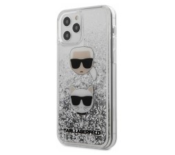 Slika izdelka: KARL LAGERFELD KLHCI8KCGLSL za iPhone 12 ali 12 Pro prozorna trda zaščita z bleščicami - Karl in Choupette