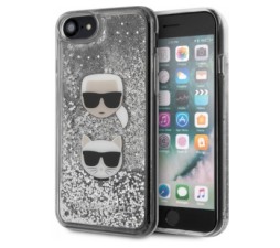Slika 2 izdelka: KARL LAGERFELD KLHCI8KCGLSL za iPhone 6 ali 7 ali 8 ali SE 2020 prozorna trda zaščita z bleščicami - Karl in Choupette