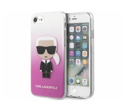 Slika izdelka: KARL LAGERFELD KLHCI8TRDFKPI za iPhone 7 / 8 / SE 2 (2020) prozorno pink trda zaščita - Karl Full Body Iconic