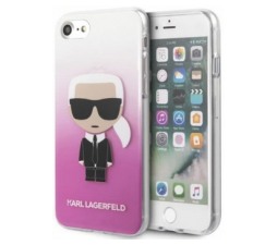 Slika 2 izdelka: KARL LAGERFELD KLHCI8TRDFKPI za iPhone 7 / 8 / SE 2 (2020) prozorno pink trda zaščita - Karl Full Body Iconic