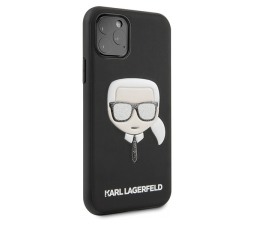 Slika izdelka: KARL LAGERFELD KLHCN58GLBK za iPhone 11 Pro črna silikonska zaščita - Karl s Head Glitter Glasses