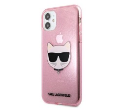 Slika izdelka: KARL LAGERFELD KLHCN61CHTUGLP za iPhone 11 roza zaščita z bleščicami - Choupette s Head