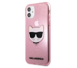 Slika 2 izdelka: KARL LAGERFELD KLHCN61CHTUGLP za iPhone 11 roza zaščita z bleščicami - Choupette s Head