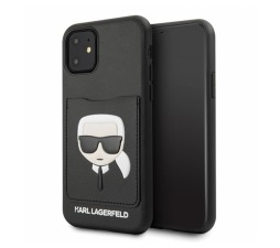 Slika izdelka: KARL LAGERFELD KLHCN65CSKCBK za iPhone 11 Pro Max črna silikonska zaščita - Karl s Head Card Slot