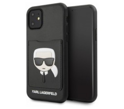 Slika 2 izdelka: KARL LAGERFELD KLHCN65CSKCBK za iPhone 11 Pro Max črna silikonska zaščita - Karl s Head Card Slot