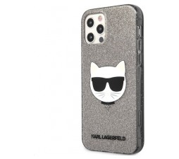Slika izdelka: KARL LAGERFELD KLHCP12MCHTUGLB za iPhone 12 ali 12 Pro črn ovitek z belščicami - Choupette Head
