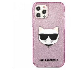 Slika izdelka: KARL LAGERFELD KLHCP12MCHTUGLP za iPhone 12 ali 12 Pro roza ovitek z belščicami - Choupette Head