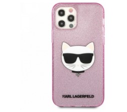 Slika 2 izdelka: KARL LAGERFELD KLHCP12MCHTUGLP za iPhone 12 ali 12 Pro roza ovitek z belščicami - Choupette Head