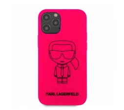Slika izdelka: KARL LAGERFELD KLHCP12MSILFLPI za iPhone 12 ali 12 Pro pink silikonska zaščita - Full Body Iconic
