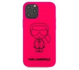 Slika 2 izdelka: KARL LAGERFELD KLHCP12MSILFLPI za iPhone 12 ali 12 Pro pink silikonska zaščita - Full Body Iconic