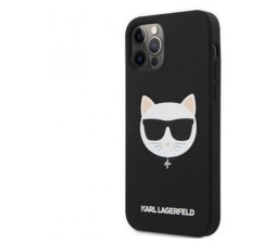 Slika izdelka: KARL LAGERFELD KLHCP12MSLCHBK za iPhone 12 Pro črna silikonska zaščita - Choupetts head