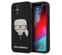 Slika izdelka: KARL LAGERFELD KLHCP12SGLBK za iPhone 12 Mini črna silikonska zaščita - Karl s Head Glitter Glasses