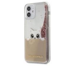 Slika 2 izdelka: KARL LAGERFELD KLHCP12SPABGNU za iPhone 12 Mini prozorna trda zaščita z roza bleščicami - Peek a Boo