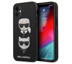 Slika 2 izdelka: KARL LAGERFELD KLHCP12SSAKICKCBK za iPhone 12 Mini črna trda zaščita - Karl and Choupette Heads
