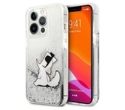 Slika izdelka: KARL LAGERFELD KLHCP13LGCFS za iPhone 13 Pro prozorna trda zaščita z bleščicami - Choupette Fun