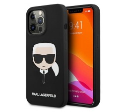 Slika izdelka: KARL LAGERFELD KLHCP13LSLKHBK za iPhone 13 Pro črn silikonska zaščita - Karls Head