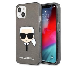 Slika izdelka: KARL LAGERFELD KLHCP13MKHTUGLB za iPhone 13 6.1 črn ovitek z belščicami - Karls Head