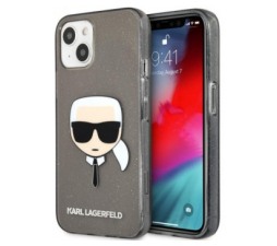 Slika 2 izdelka: KARL LAGERFELD KLHCP13MKHTUGLB za iPhone 13 6.1 črn ovitek z belščicami - Karls Head