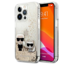 Slika 2 izdelka: KARL LAGERFELD KLHCP13XGKCD za iPhone 13 Pro Max prozorna zaščita z zlatimi bleščicami - Karl and Choupette