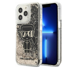 Slika izdelka: KARL LAGERFELD KLHCP13XLGGKBK za iPhone 13 Pro Max črna trda zaščita z bleščicami - Getsby Full Body
