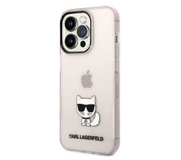 Slika izdelka: KARL LAGERFELD KLHCP14LCTTRI zaščita ovitek za iPhone 14 Pro prozorno roza - Choupette Logo