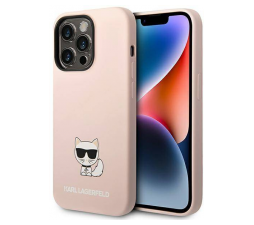 Slika izdelka: KARL LAGERFELD KLHCP14LSLCTPI za iPhone 14 Pro roza silikonska zaščita - Choupette Logo