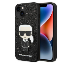 Slika izdelka: KARL LAGERFELD KLHCP14MGFKPK za iPhone 14 Plus črn ovitek z belščicami - Glitter Flakes Karl Full Body Icon