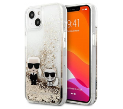 Slika 2 izdelka: KARL LAGERFELD KLHCP14SGKCD za iPhone 14 6.1 prozorna zaščita z zlatimi bleščicami - Karl and Choupette
