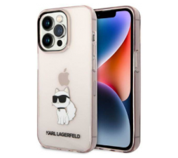 Slika 2 izdelka: KARL LAGERFELD KLHCP14XHNCHTCP zaščita ovitek za iPhone 14 Pro prozorno roza - IML NFT Choupette Logo