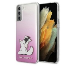 Slika 2 izdelka: KARL LAGERFELD KLHCS21MCFNRCPI za Samsung Galaxy S21 Plus G996 prozorno pink trda zaščita - Choupette Fun