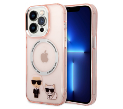 Slika izdelka: KARL LAGERFELD MagSafe ovitek KLHMP14SHKCP za iPhone 14 6.1 prozorno roza silikonska zaščita - Full bodies