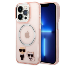 Slika 2 izdelka: KARL LAGERFELD MagSafe ovitek KLHMP14SHKCP za iPhone 14 6.1 prozorno roza silikonska zaščita - Full bodies