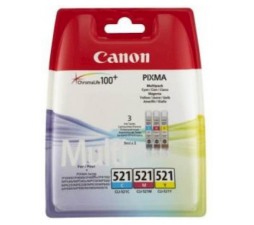Slika izdelka: KOMPLET CANON BARVNI CLI-521 CYAN, MAGENTA, RUMENA
